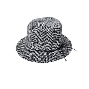 Newport News Wool Blend‎ Bucket Hat Chevron Print S/M Dark Academia Preppy Smart